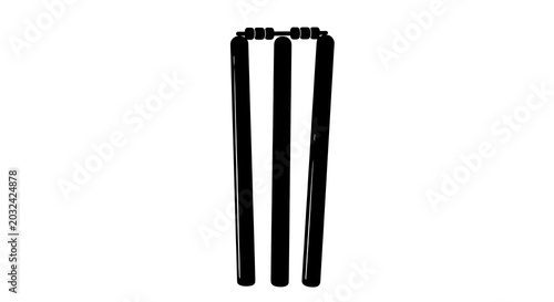 Isolated cricket wicket set on white background for sports concept