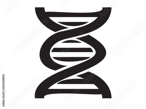 Canvas Print DNA double helix icon, genetic symbol, biology logo, molecular structure