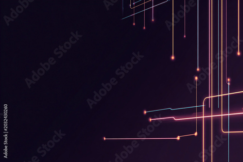 Neon Circuit Line Technology Background
