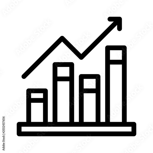 bar chart line icon