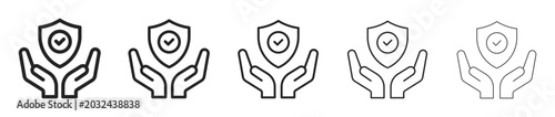 Foto line shield care icon