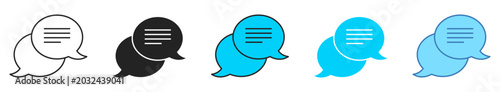Foto chat bubble icon variation set