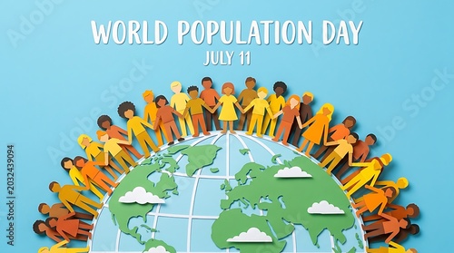 World Population Day Concept with Diverse People Around the Globe