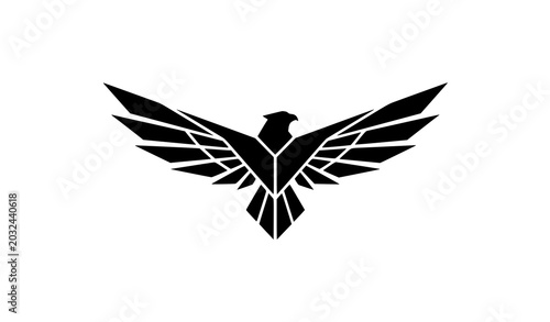 Geometric Falcon Wing Vector Icon for Minimal Logo Design and Branding