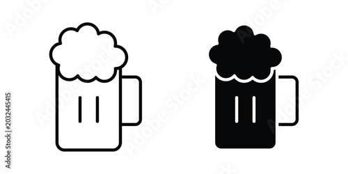 Obraz na płótnie Beer icon concept pack in line and solid icons