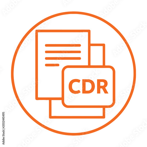 Tableau sur toile CDR file format icon document symbol