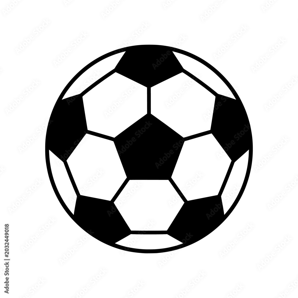Fototapeta premium Minimal soccer ball icon with clean geometric hexagon and pentagon pattern. Perfect symmetry flat SVG design ideal for sports, football apps, and tournament graphics.