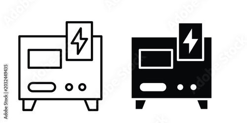 Foto Generator icon concept pack in line and solid icons