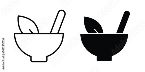 Tablou pe pânză Herbal medicine icon concept pack in line and solid icons