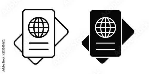 Foto Immigration icon concept pack in line and solid icons