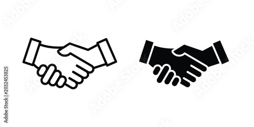 Фотография Shake hands icon concept pack in line and solid icons