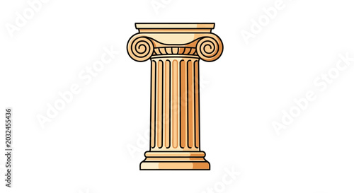 Bild auf Leinwand Ancient Greek Ionic Column with Volutes - Architectural Element