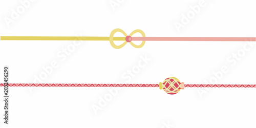Photos Japanese Decorative Cord With Knots Flat Vector Illustration