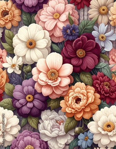 A vibrant floral arrangement with diverse colorful flowers