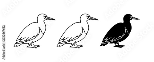 Tableau sur toile Seabird Vector Icons, Minimalist Bird Graphics, Nautical Wildlife