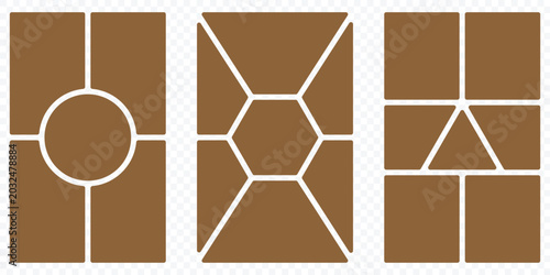 Set of blank moodboard. Photo collage grid. Mosaic frame banner. Photography album layout. eps 10