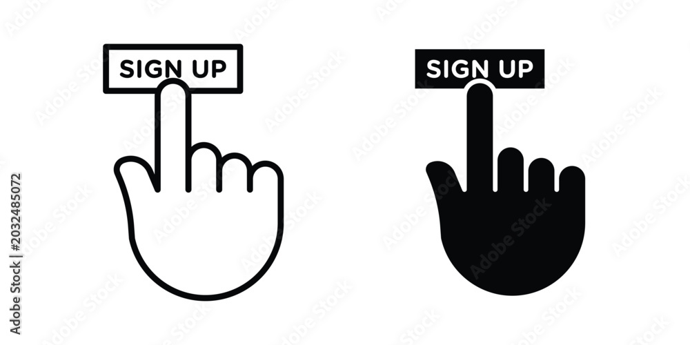 Fototapeta premium Signup icon For Web And UI, Simple Icons