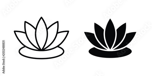 Fotografía Water lily icon For Web And UI, Simple Icons