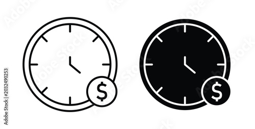 Time is money icon symbol for web and ui. Vector icon