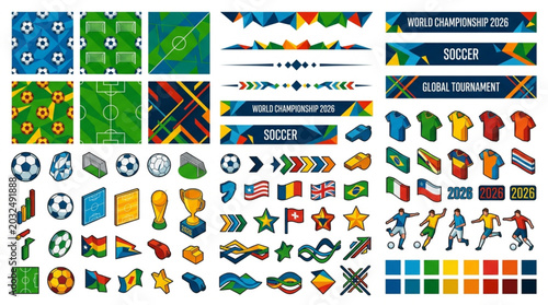 Geometric Abstract Background for Soccer World Championship 2026