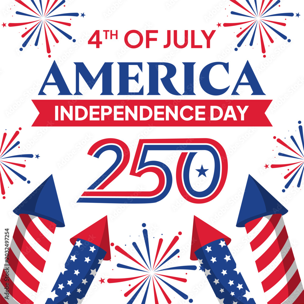 Obraz premium illustration for 4th of july america 250 year independence day celebrate
