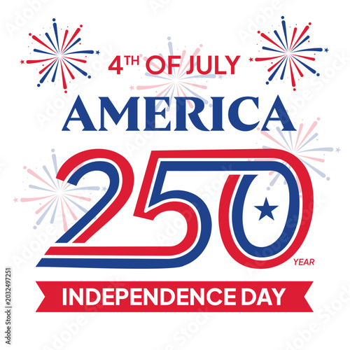 4th of july america 250 year independence day illustration design