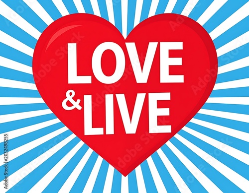 Heart with Love and Live Text.