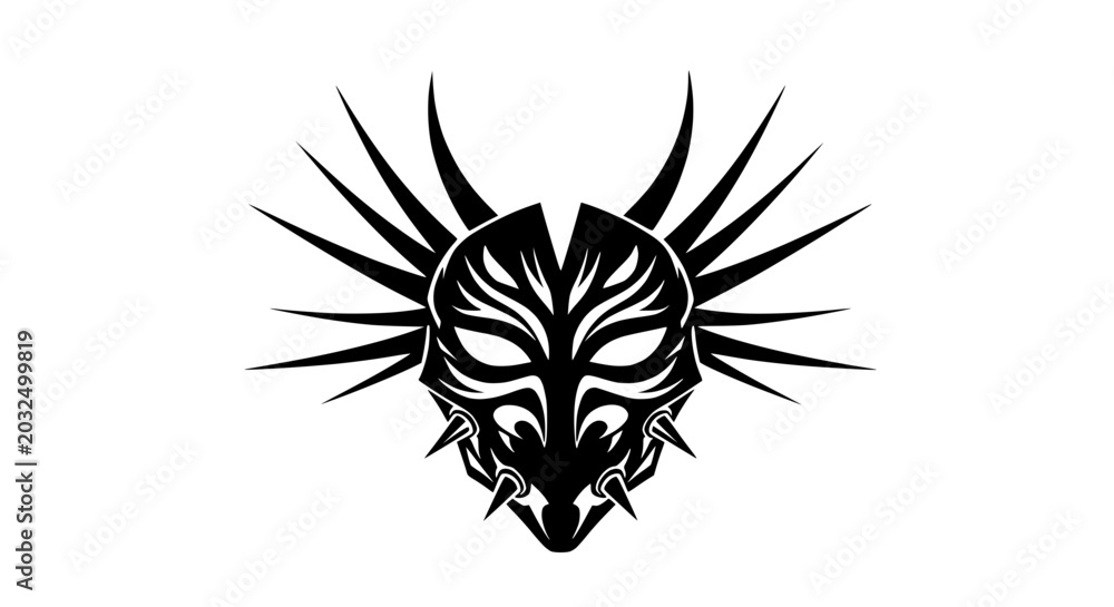 Obraz premium Black and white animal face logo.