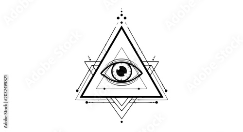 Tableau sur toile All seeing eye in triangle symbol.