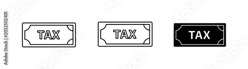 Bild auf Leinwand Tax Icons: Money Symbol, Financial Payment, Government Levy