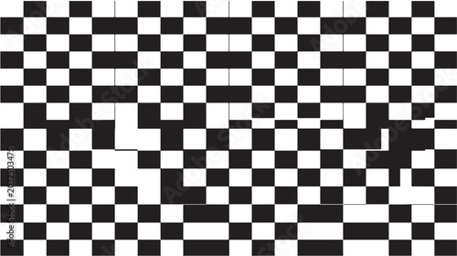 Foto Checkerboard pattern with black and white squares and missing sections featuring