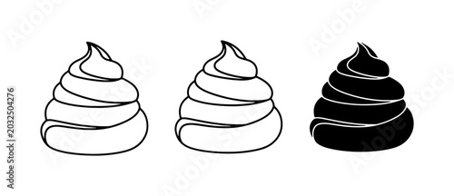 Foto Poop Icons, Vector Art, Outline and Solid Styles