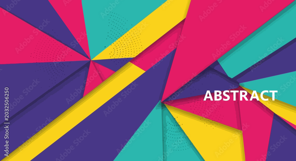 Obraz premium Vibrant Geometric Abstract Design with Sharp Angles and Bold Colors.