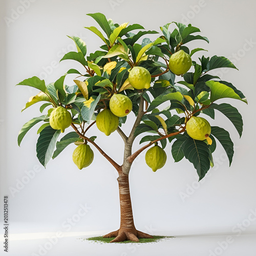 a guava tree with lush green leaves