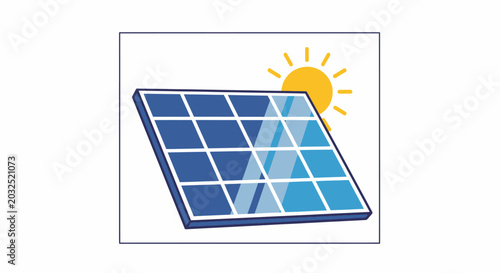 Solar panel absorbing sunlight for renewable energy production