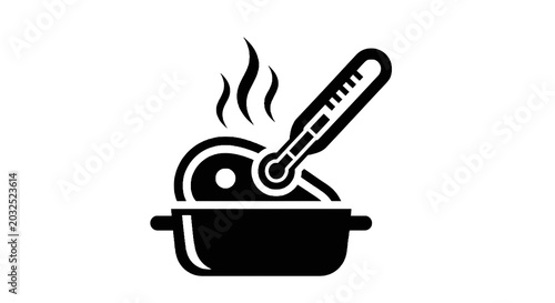 Valokuva Thermometer in a cooking pot.