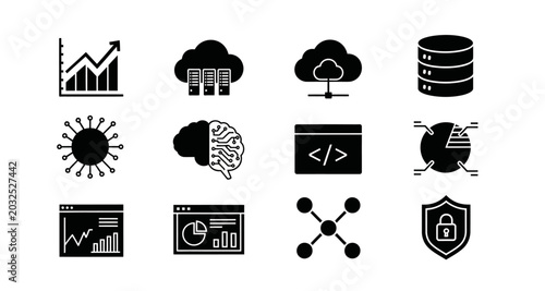 Photos Set Of Technology Icons Including Ai Data And Security On Transparent Background