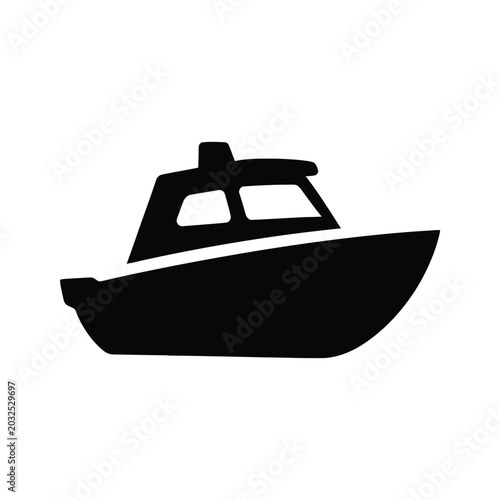 Photos Fishing boat vector illustration flat design style isolated on white background