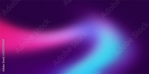 Slika na platnu Abstract fluid gradient with vibrant pink and cyan colors flowing on a deep purple background, creating a mesmerizing visual effect