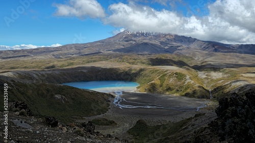 Konstfotografi Tama Lakes volcanic crater lake in Tongariro National Park, New Zealand