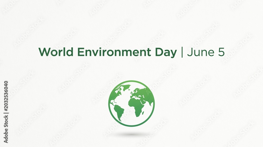 Fototapeta premium Clean Bottom Layout Eco Poster World Environment Day June 5 Minimal Design 4K