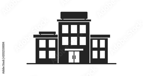 Photography Office building silhouette on transparent background high quality