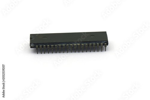 Tableau sur toile A blurry microcontroller on a white background