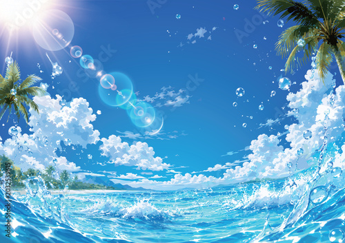 Cuadro en lienzo リゾートの海の背景