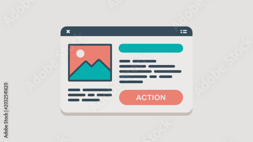 Card UI component layout vector illustration for web design and application pop up modal