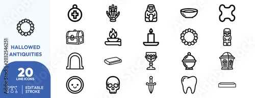 Bild auf Leinwand Hallowed Antiquities icon set