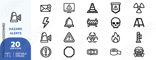 Cuadro en lienzo Hazard Alerts icon set
