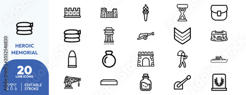 Bilde på lerret Heroic Memorial icon set