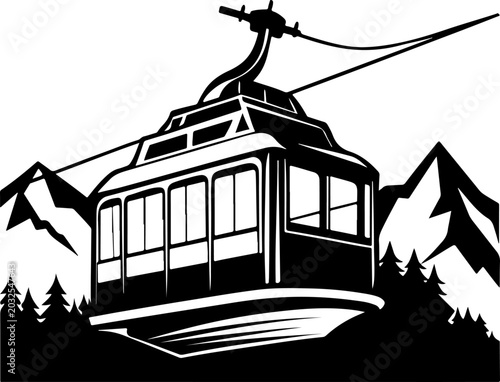 Cable car silhouette silhouette vector illustration