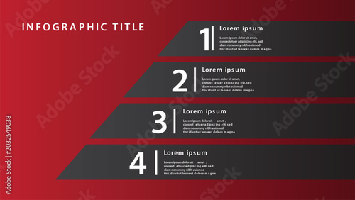 High-Contrast Red and Black Aesthetic Infographic Background, Premium Graphic Elements for Cyberpunk or Tech Presentation Slide.